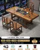 Mesa de Té Grande y Juego de Sillas Una Mesa Cinco Sillas Nuevo Estilo Chino Mesa de Café Juego de Té Integrado Juego Completo Oficina Hogar Estación para Preparar Té