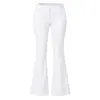 Calça Longa Feminina de Golfe Estilo Coreano Cintura Alta Flare com Renda Elástica Emagrecedora Calça Longa Top Feminino