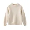 Capa base de punto de cuello redondo para niños y niñas Suéter 100% Lana Engrosado para Niños Mayores Suéter de Cuello Semialto Ropa Interior de Invierno