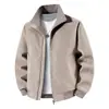 Chaqueta de cuero PU popular transfronteriza para hombre, primavera y otoño, cuello alto para hombre, abrigo de cuero vintage para motocicleta