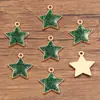 Polvo de Cebolleta DIY Joyería de Aleación Accesorios Pequeños Dorado KC Esmalte Goteo de Aceite Encanto Corazón de Amor Estrella de Cinco Puntas Luna Colgante con Brillo