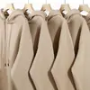 Cores da terra! Suéter com capuz grosso e forrado de fleece pesado de 600g, masculino, folgado, quente, moletom americano, feminino, cor sólida, tendência