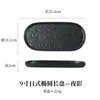Atacado de fábrica placa de sushi de pedra cerâmica japonesa oval longa placa de churrasco bandeja simples placa de sobremesa atacado