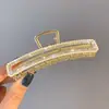 Pinza para el Cabello de Metal para Mujer, Pinza Tiburón de Lujo de Alta Gama, Pasador para Peinados Recogidos, Accesorio para el Cabello con Perlas para la Parte Trasera de la Cabeza