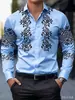 Camisa Casual Floral Étnica para Hombre de Navidad - Transpirable de Manga Larga con Botones - Nuevo Artículo