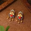 Ayeryuan Nuevo Estilo Chino Marea Nacional Palacio Hanfu Cheongsam Pendientes de Calabaza con Aguja de Plata 925 Pendientes Esmaltados con Borla Antigua