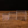 Caja de Plástico Transparente Cuadrada Personalizada con Tapa Acrílico Comida Snack Boda Caja de Dulces Caja de Almacenamiento de Escritorio
