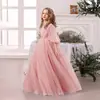 Exclusivo Transfronterizo Fiesta de Cumpleaños de Niña Vestido de Noche Performance de Piano Falda Larga Esponjosa Falda de Dama de Boda para Niña