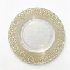 Plato de Cena Occidental de 13 pulgadas Diseño Retro Metálico Repujado Duradero y de Larga Duración Múltiples Colores Disponibles