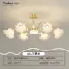 Lustre para Sala de Estar Cor Creme Estilo Novo 2026, Lâmpada de Cristal Simples Moderna Luxo Leve, Lustre Flor para Quarto de Jantar Nórdico