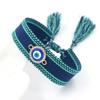 Pulseira de franja trançada com fita incrustada de diamantes Olho de Diabo de metal nova transfronteiriça pulseira étnica de olhos joias para homens e mulheres