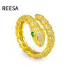 Anillo Ajustable de Nuevo Estilo Europeo y Americano Hip-Hop Abierto de Zirconia Anillo de Cabeza de Serpiente Pequeña con Forma de Serpiente para Chica Caliente Fabricante Mayorista