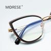 Gafas anti luz azul de alta textura 3153 oro TR mezcla y combina montura ojo de gato estilo europeo y americano chica dulce blanco espejo plano marea