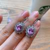 Celebridad de Internet Transmisión en Vivo Conjunto de Diamantes Rosas con Pedrería 2021 Nuevo Colgante Pendientes Joyería de Boda Conjunto Retro de Tres Piezas