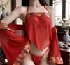 Lencería sexy, Hanfu de talla grande, estilo antiguo, banda para el vientre de deseo puro, seductora y apasionada, nuevo atuendo clásico estilo palacio