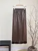 Pantalones Nuevos de Cuero PU Estilo Chino Casual Color Sólido Otoño 2025 Nuevo Diseño Estilo Nacional Pantalones Casuales de Moda Versátiles para Mujer