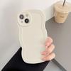 Estuche para teléfono Apple 12 con borde ondulado de color sólido líquido ins, adecuado para iPhone 14/13 Pro Max, 11, 15 Pro Max