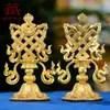 Ocho adornos auspiciosos cobre oro completo Tantra instrumento de adoración a Buda Buda frontal Colección de los Ocho Tesoros Auspiciosos traje de ocho suministros