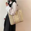 Bolsa de Palha para Férias na Praia para Mulheres 2026 Nova Bolsa de Mão Tecida Tote de Grande Capacidade Bolsa de Ombro para o Dia a Dia