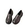 Zapatos de cuero estilo uniforme JK británico para mujer, nuevos populares de otoño 2026, mocasines de suela gruesa, zapatos slip-on versátiles