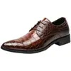Zapatos de Cuero Transpirables de Moda para Hombre Estilo Británico de Verano, Zapatos Formales para Hombre con Cordones, Punta Puntiaguda, que Aumentan la Altura para Jóvenes, Zapatos para Peluquero