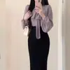 Moda Fashionável Nova Outono e Primavera 2026 Conjunto de Roupa Camisa Feminina para o Trabalho Super Bonito Único Lindo Conjunto Saia Feminina