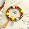 Pulsera de Cerámica Jingdezhen Fresca y Segura Significado Pulsera de Manzana Navidad Joyería Hecha a Mano Suministro en Vivo Venta al por Mayor