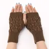 G293 Guantes de Hoja Corta Transfronterizos Nuevos para Hombre y Mujer Otoño e Invierno de Lana Tejida Sin Dedos Calentadores de Muñeca