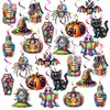 Decoração de Festa de Halloween Transfronteiriça Tags Espirais, Patches Coloridos, Decoração Vintage de Fantasma Aranha Enfeites Espirais