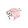 Nuevo Cargador de Teléfono Móvil de Color Macarrón con Cable Retráctil, Protocolo Completo, Carga Rápida de 65W, Puerto Múltiple 1Pd+Usb, Cargador de Viaje