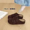 Sandalias Birkenstock de suela gruesa estilo europeo y americano para mujer, colección de otoño e invierno de moda, sandalias casuales slip-on de gamuza