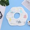 Babero de algodón de seis capas para recién nacidos, con pétalos giratorios de 360 grados, toalla para la saliva, estampado para bebés, fácil de limpiar