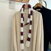 Bufanda Estrecha Larga Atmosférica para Mujer, Bufanda Cálida de Punto Rayas Dopamina, Bufanda Pequeña Cálida Estilo Universitario para Hombre