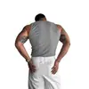 Regata Patchwork Estilo Americano para Verão, Masculina Slim Fit Esportiva Fitness Canelada Alta Elasticidade Sem Mangas