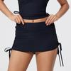 Falda de Yoga acanalada color Nude con cordón para mujer, Ropa de Yoga corta ajustada, Pantalones de Yoga Deportivos Anti-Exposición para Fitness