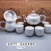 Juego de Té de Plata Esterlina Pie de Plata 999 Taza de Cata de Té Recta Infusor de Té Tetera para Hervir Agua Juego de Tazas de Plata para Regalo