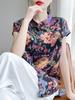 Camisa de Manga Media Estilo Chino Nuevo Verano 2025 Abertura Lateral Estilo Zen Cuello Cheongsam Top de Manga Corta