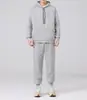 Nuevo conjunto de algodón de sudadera y pantalones jogger gruesos, casual de corte holgado, chaqueta con capucha forrada de forro polar para otoño e invierno, pantalones deportivos unisex