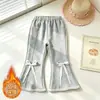 Pantalones Acampanados para Niña de Amazon 2026 Nuevos Pantalones Acampanados con Adorno de Moño de Encaje Pantalones Largos Suaves Elásticos para Niñas