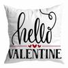 Funda de almohada de San Valentín transfronteriza terciopelo piel de durazno estampado de amor tela para el hogar almohada para sofá coche cojín lumbar respaldo