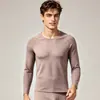 Conjunto de Roupa Íntima Térmica Duofanxuan Classe A de Algodão para Bebê, Leve, para Esportes, Felpado, Gola Redonda, Fina, Camada Base Quente, para Homens e Mulheres