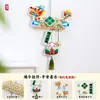 Kit de Materiales DIY Hechos a Mano para el Festival del Bote del Dragón para Colgar en la Puerta con Hojas de Ajenjo, Pequeño Adorno para Manija de Puerta, Decoración Colgante de Bolsita Decorativa