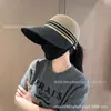 Sombrero de Sol para Mujer con Parte Superior Abierta, Protección Solar, Circunferencia de Cabeza Grande, Hace que la Cara Parezca Más Pequeña, Adecuado para Cola de Caballo, Estilo Exterior de Moda para Damas