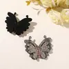 Estilo de moda coreana parche de tela de mariposa de doble capa con pedrería brillante, decoración DIY para zapatos, broche, pinza de encaje, accesorios para bolsos y ropa