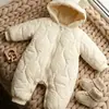 Roupas de outono e inverno para bebê, macacão de bebê, roupas quentes, macacão de bebê para engatinhar, casaco de algodão grosso, roupas para atividades ao ar livre, macacão de algodão