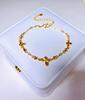 Pulsera de Aleación de Cobre Oro Arena con Baño de Oro Grueso, Retención de Color Duradera, Método Clásico Antiguo, Estilo Popular de Moda, con Flores a Ambos Lados