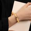 Pulsera de Doble Círculo de Topacio Beige Natural Nueva Pulsera Guoxue Mentor de Seis Caracteres Chinos Cuentas Cuadradas Pequeñas de Azúcar Xiuyu Regalo Explosivo