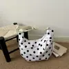 Otoño 2026 Nuevo Bolso Croissant Plisado de Lunares para Mujer Gran Capacidad Bolso Cruzado de Hombro Estampado Versátil para Viajar Estudiante