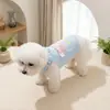 Chaleco arnés con corbata de lazo de mezclilla fina de otoño para perros pequeños y medianos, ropa para mascotas para uso en exteriores con correa