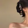 Nuevo Pasador de Pelo con Borla de Flor de Vidrio Estilo Chino, Pin de Flequillo Lateral de Alta Gama a la Moda Estilo Antiguo para Mujeres, Accesorio de Pasador Hanfu